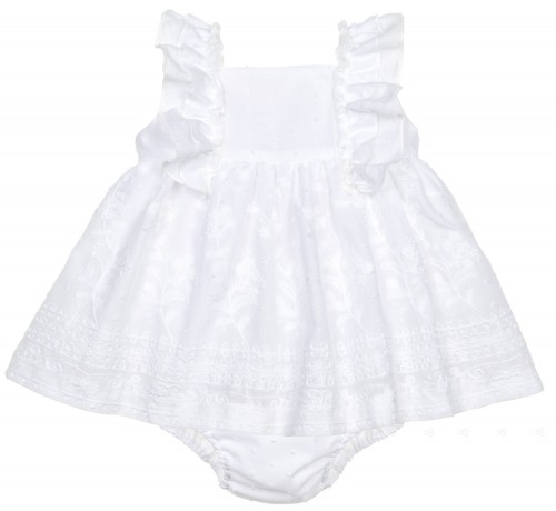 Baby White Embroidered Dress Set 