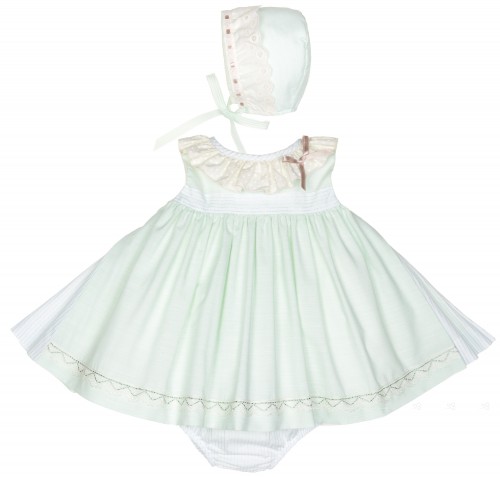 Baby Girls Green 3 Piece Dress Set