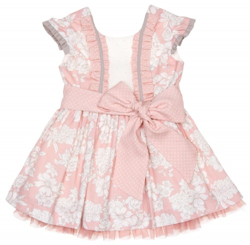 Blush Pink Short Sleeve Floral Dress