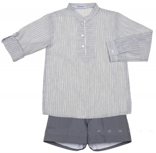 Boys Grey Shirt & Shorts Set