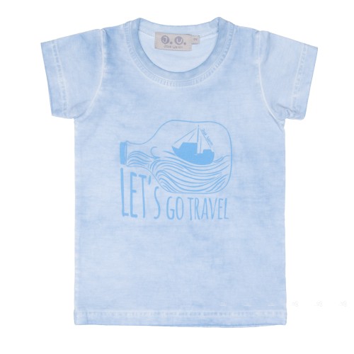 Boys Blue Let´s Go Travel Washed Cotton T-Shirt