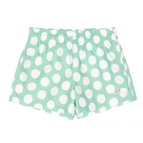Boys Green & White Polka Dot Swim Shorts