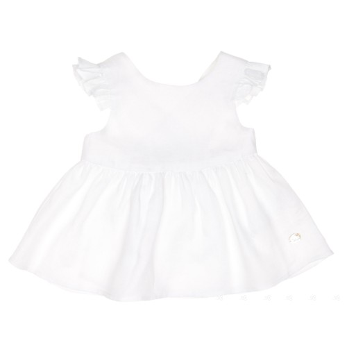 Baby Girls White Linen Blouse 
