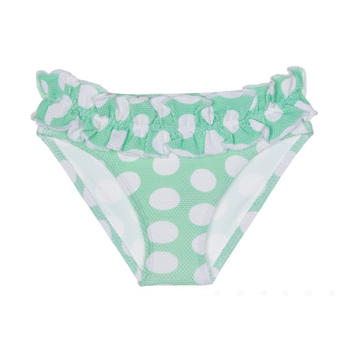 Girls Green & White Polka Dot Bikini Bottoms