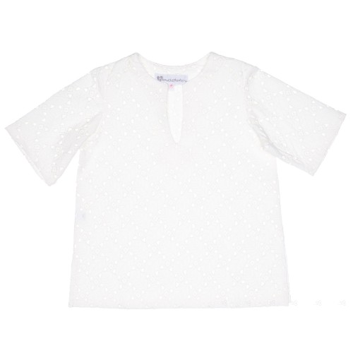 Girls Ivory Broderie Cover Up Blouse