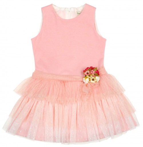 Lappepa Moda Infantil Vestido Niña Rosa Empolvado 