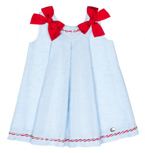 Girls Blue & Red Nautical Dress
