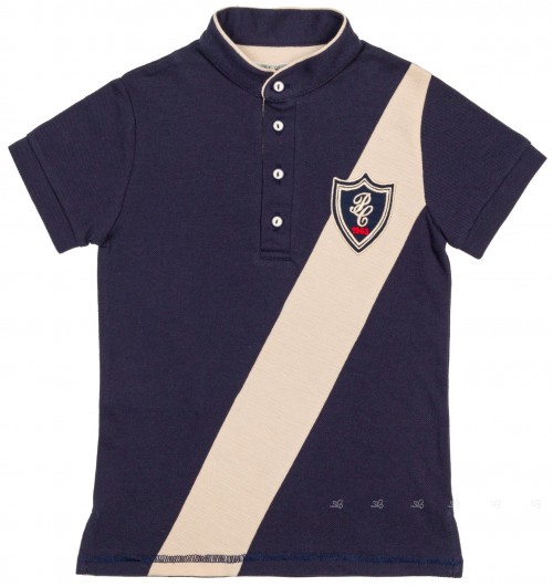 Boys Dark Blue Jersey Polo Shirt