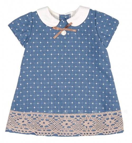 Baby Blue & Beige Speckled Dress