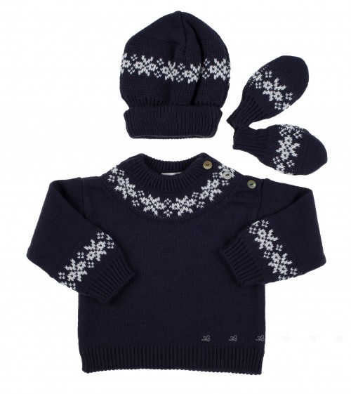 Navy 3 piece knitted set 