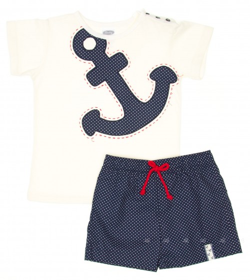 Sailor Anchor T-Shirt & Swim Shorts Set 