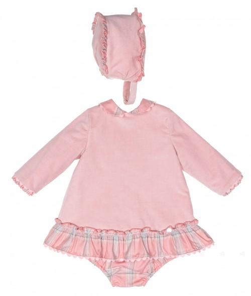 Baby Girls Pink 3 Piece Dress Set 