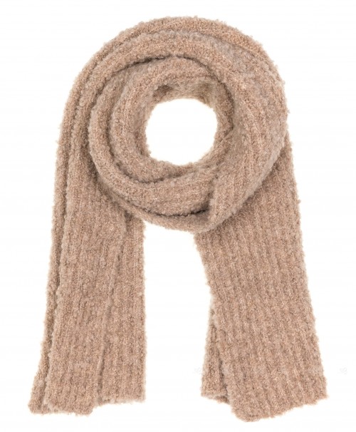 Girls & Women Beige Bouclé Knitted Maxi Scarf 