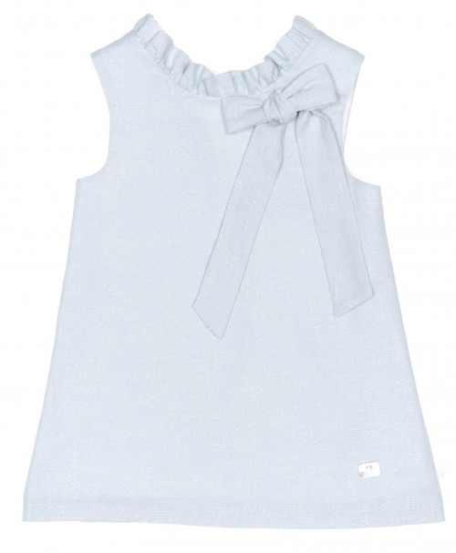 Pale Blue & Silver Dress with Ruffle Collar