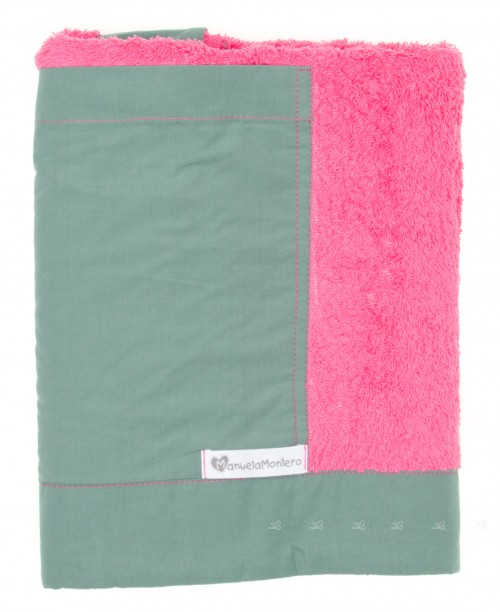 Pink & Green Towel with pocket