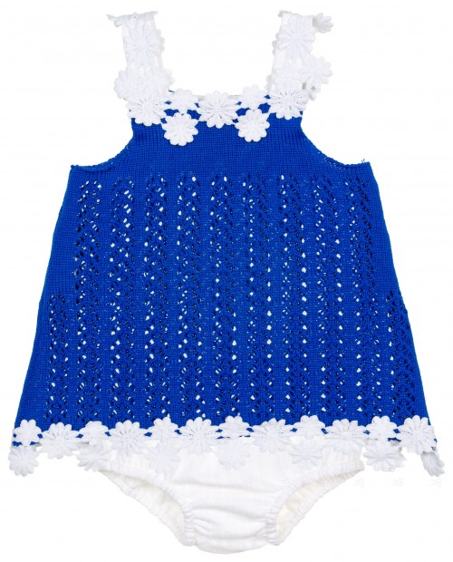 Baby Girls Blue White 2 Piece Outfit Set