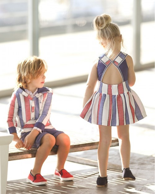 Blue & Red Foque Sailors Outfit