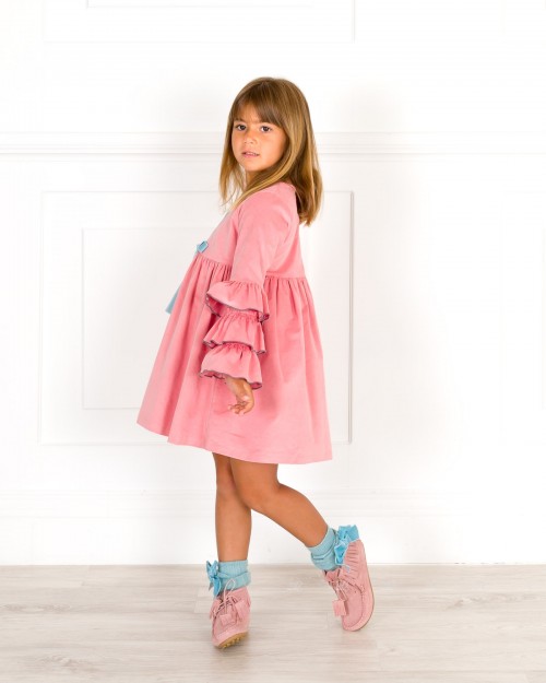 Girls Pink Corduroy Dress Outfit