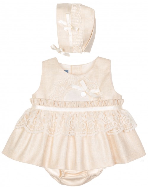 Baby Girls Ivory 3 Piece Dress Set