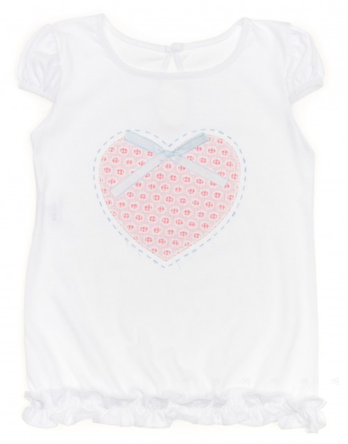 White & Pink  "Heart"  T-Shirt