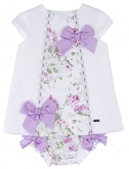 Baby Girls White Brocade 2 Piece Dress Set