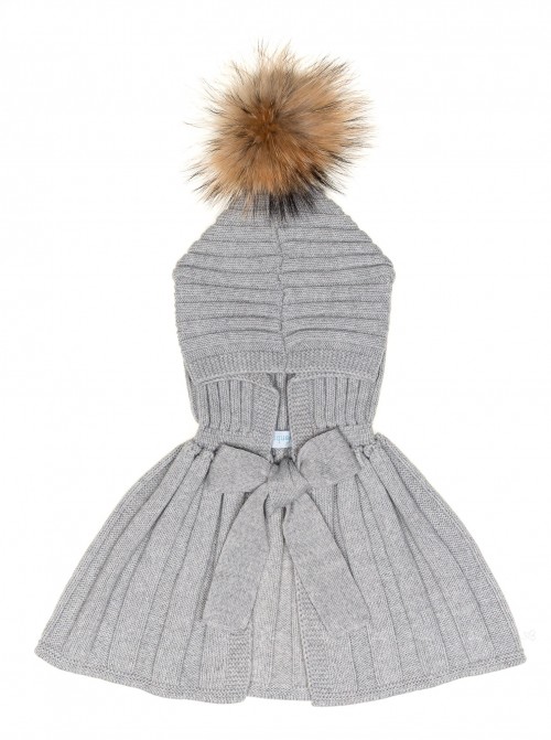 Girls Grey Knitted Cape