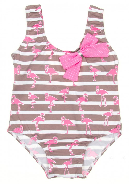 Pink & Chocolate Flamingo Swimsuit