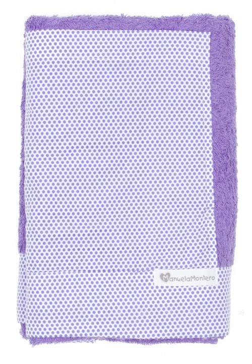 Purple & Polka Dot Towel With Pocket 