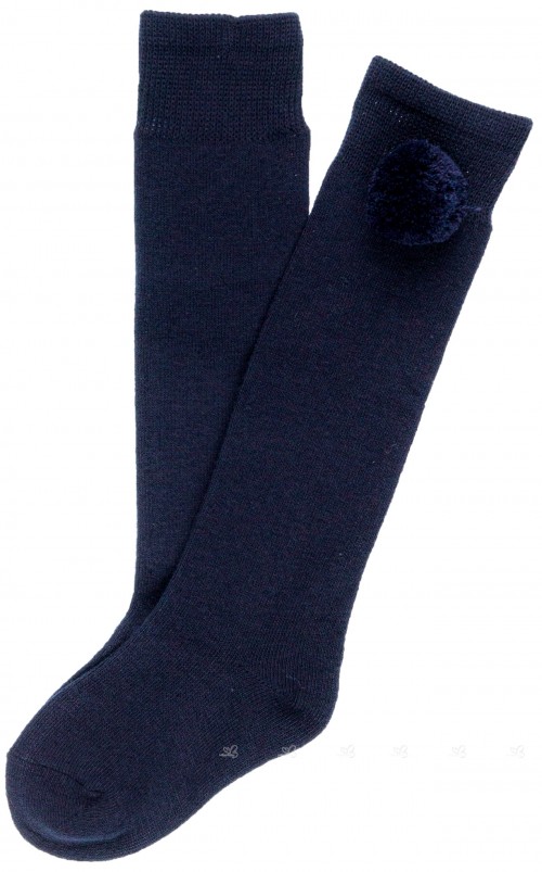 Dark Blue Socks & Pom-Poms