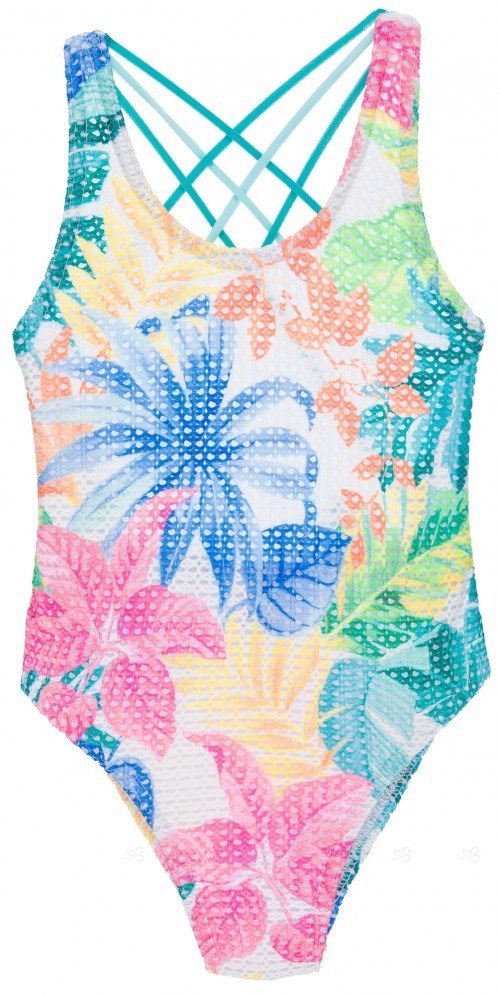 Bañador Niña Perforado & Estampado Floral Multicolor 
