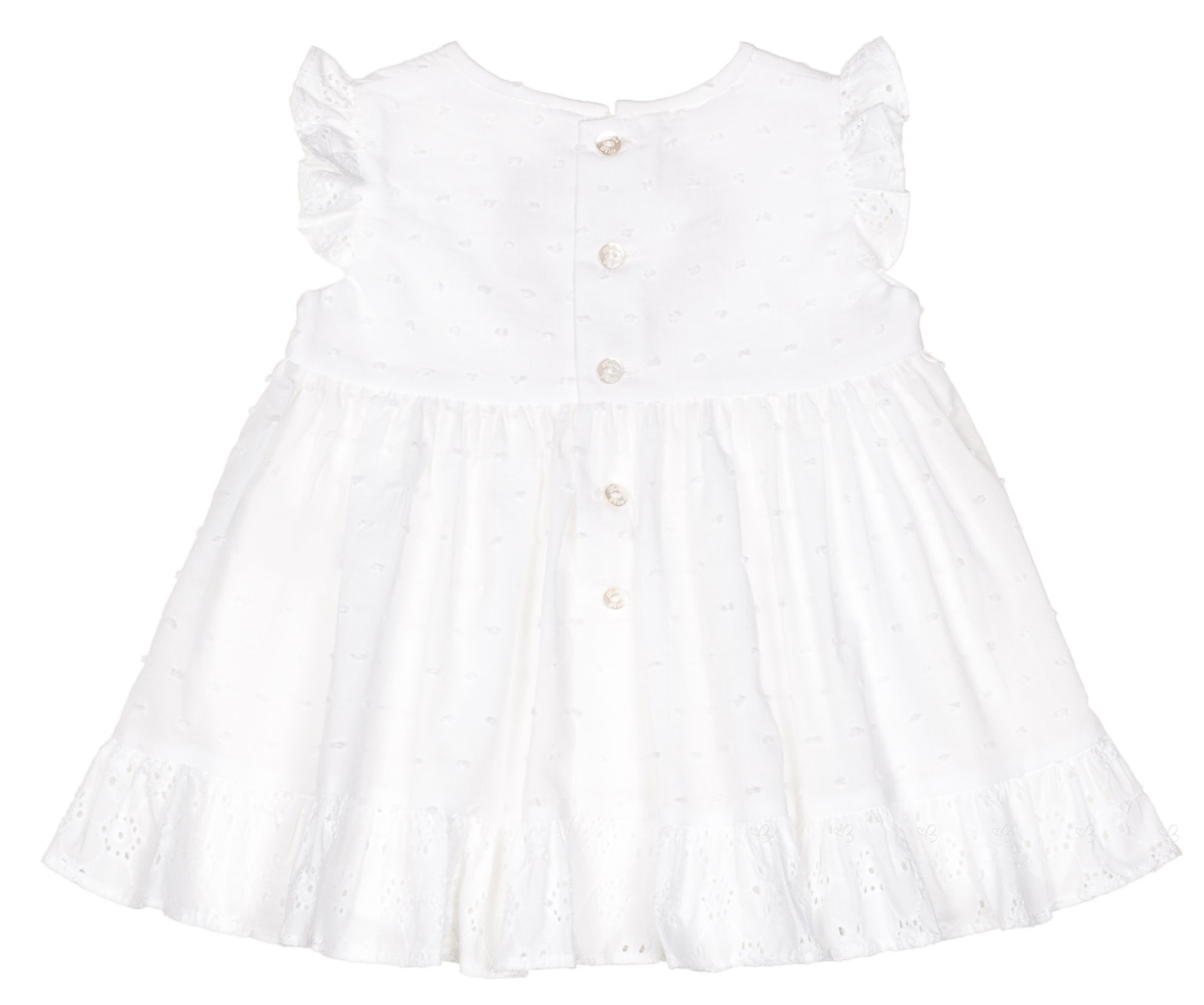 Dolce Petit Baby Girls White Heart Sun Dress | Missbaby