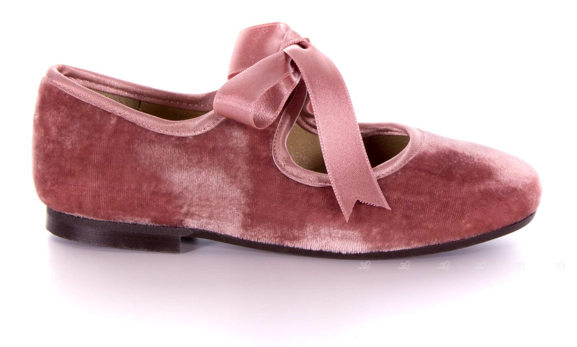 Girls Dusky Pink Leather And Velvet Mary Janes Missbaby