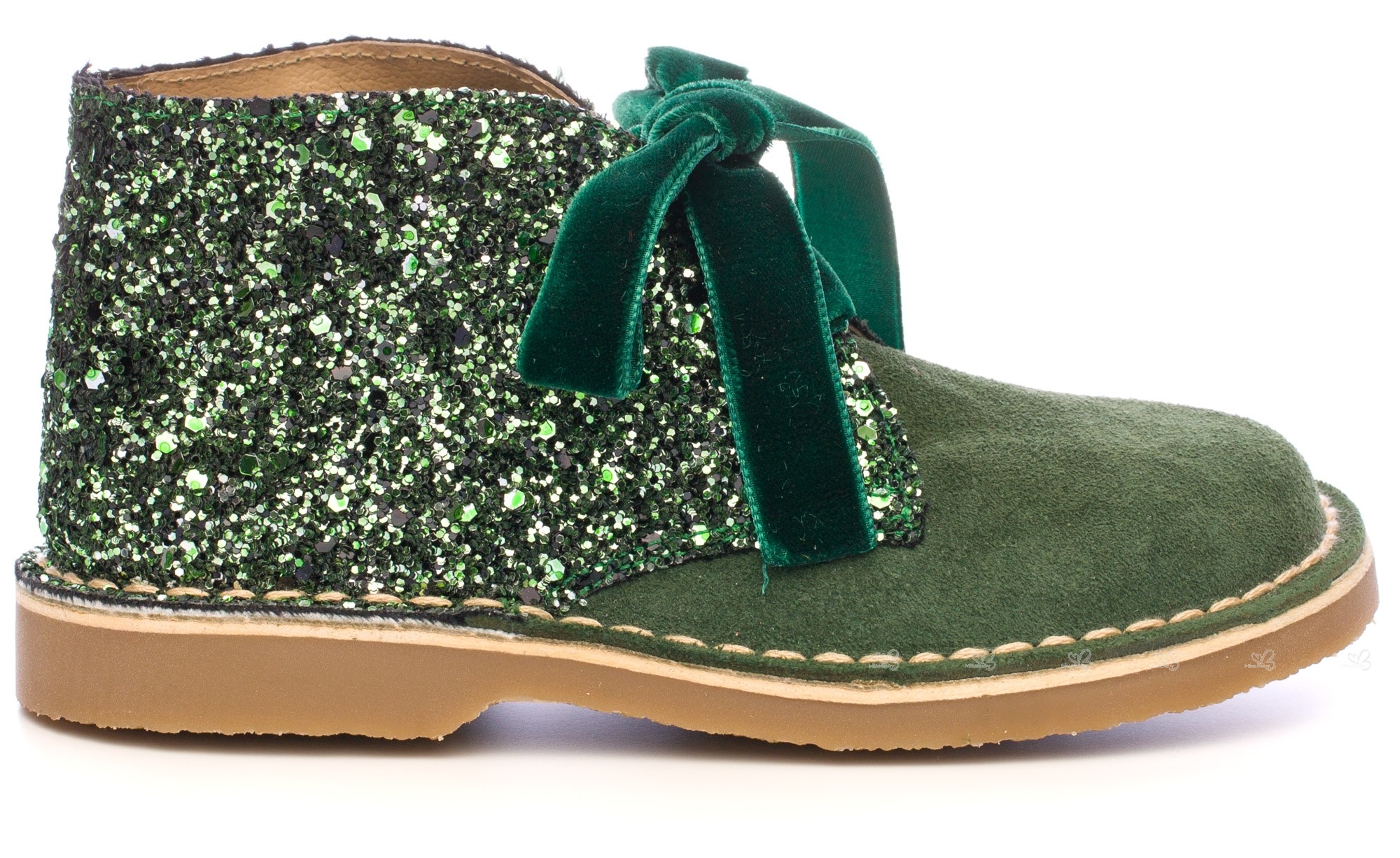 Rochy Girls Green Suede \u0026 Glitter Boots 