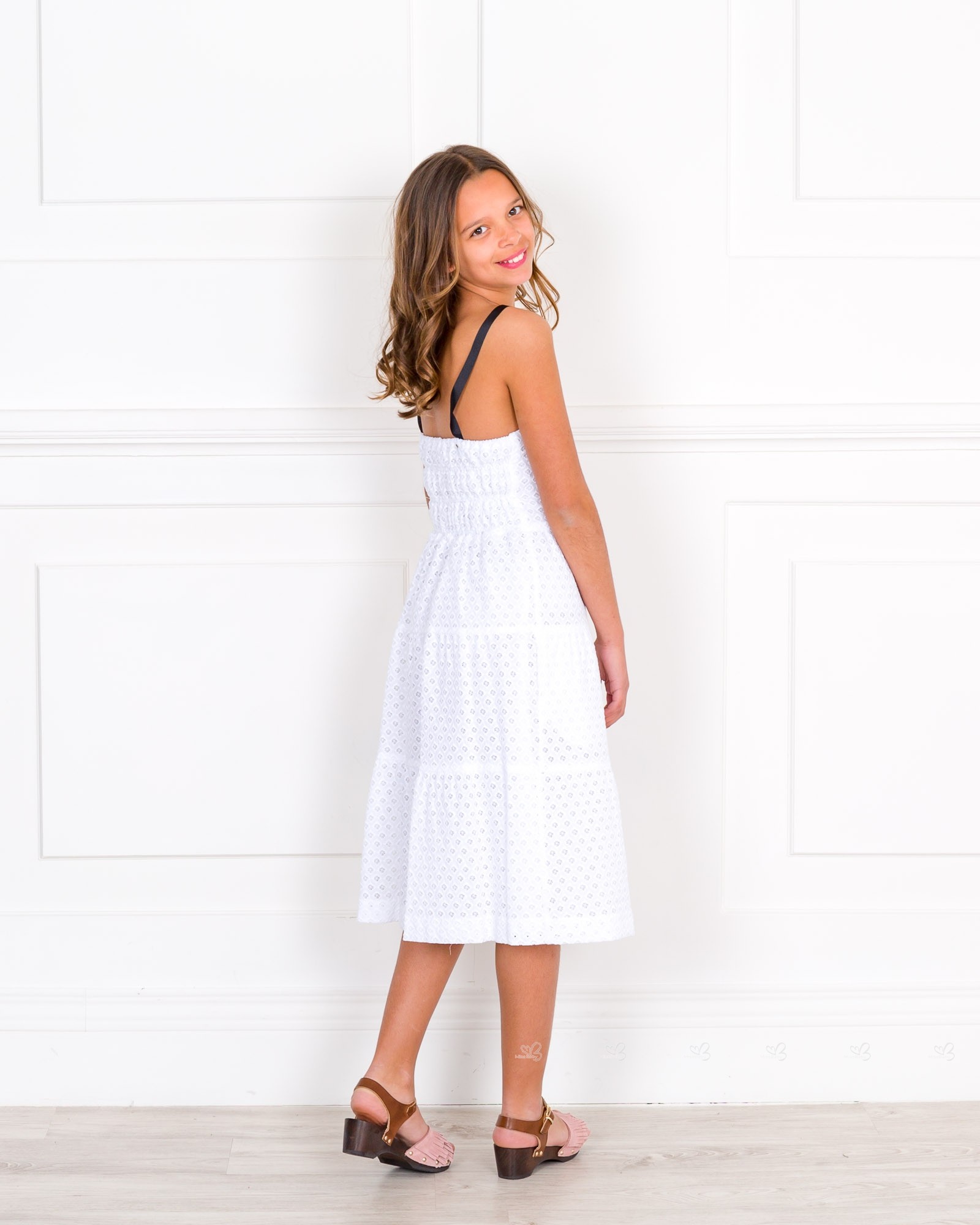 white cotton midi