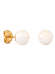 Gold Earrings with Pearl 8mm
