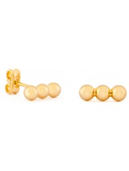Girls Gold Three Small Balls Earrings