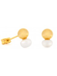 Gold Plated & Pearl Small Earrings