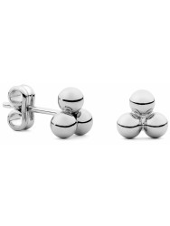 Silver Plated Earrings with Three Small Balls