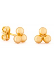 Golden Earrings with Three Small Balls
