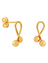 Gold Laced with Two Balls Earrings