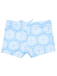 Baby Boys Light Blue Flower Print Swim Shorts