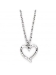 Necklace with Silver Plated Chain & Heart Pendant