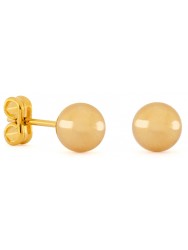 Gold Small Round Earrings 7mm