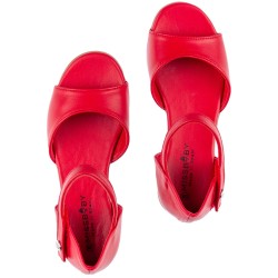 Girls Red Leather Amelia Sandals
