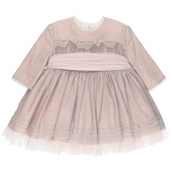 Girls Pink & Silver Flared 2 Piece Dress Set