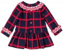 Baby Girls Red & Blue Checked 2 Piece Dress Set 