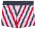 Girls White T-Shirt & Red Striped Shorts Set 