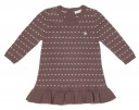 Baby Girls Brown Knitted Dress Ruffle Hem