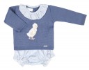 Baby Blue Knitted Chick Sweater & Bloomers Set