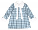 Girls Blue & White Geometric Print Jersey Dress 
